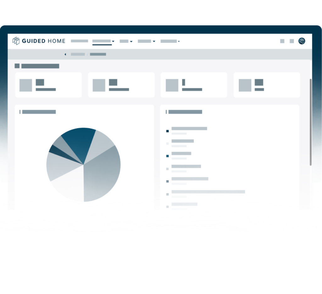 Dashboard with pie chart visualization