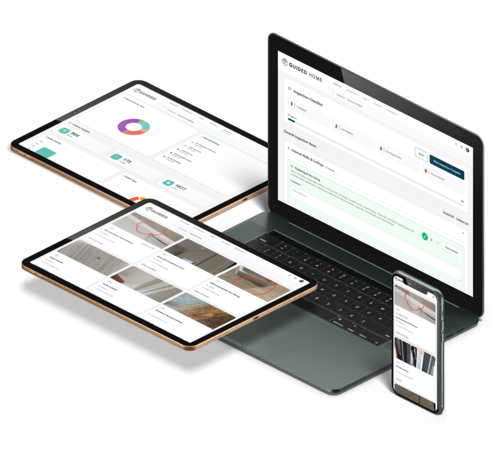 Multiple devices displaying software interface