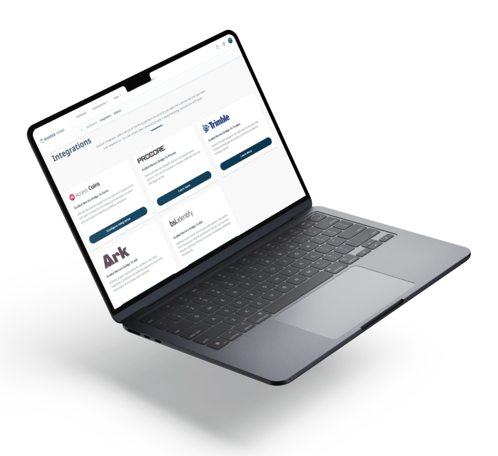 Laptop displaying integration options page
