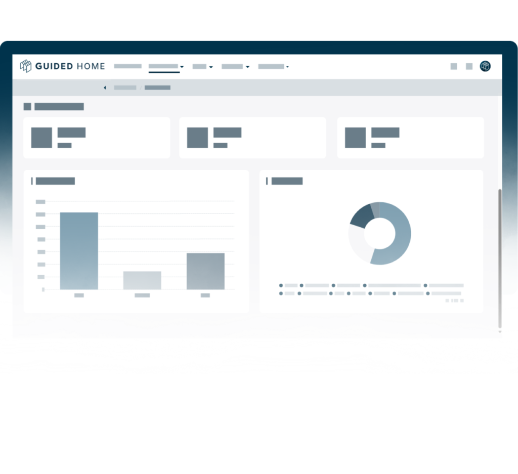 Dashboard with charts and statistics