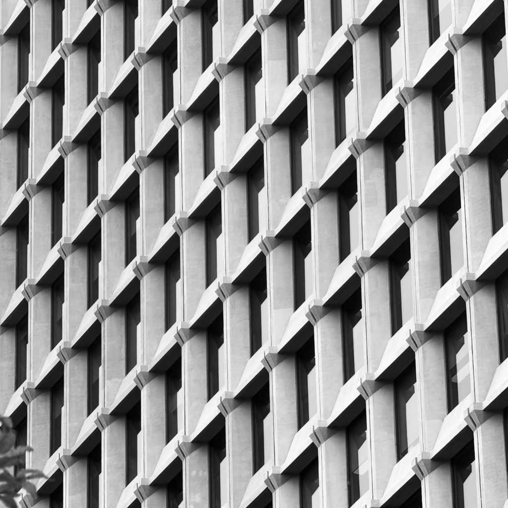 Geometric concrete building facade pattern
