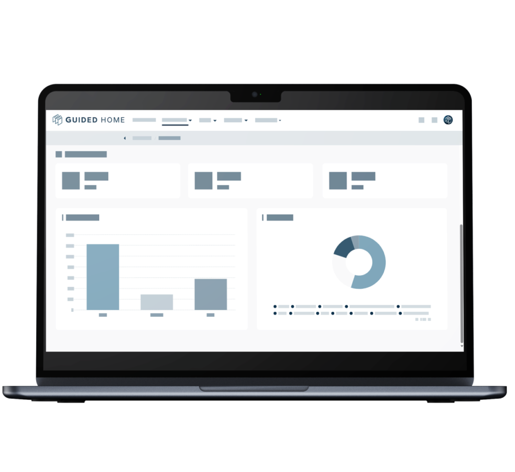 Laptop displaying data dashboard interface