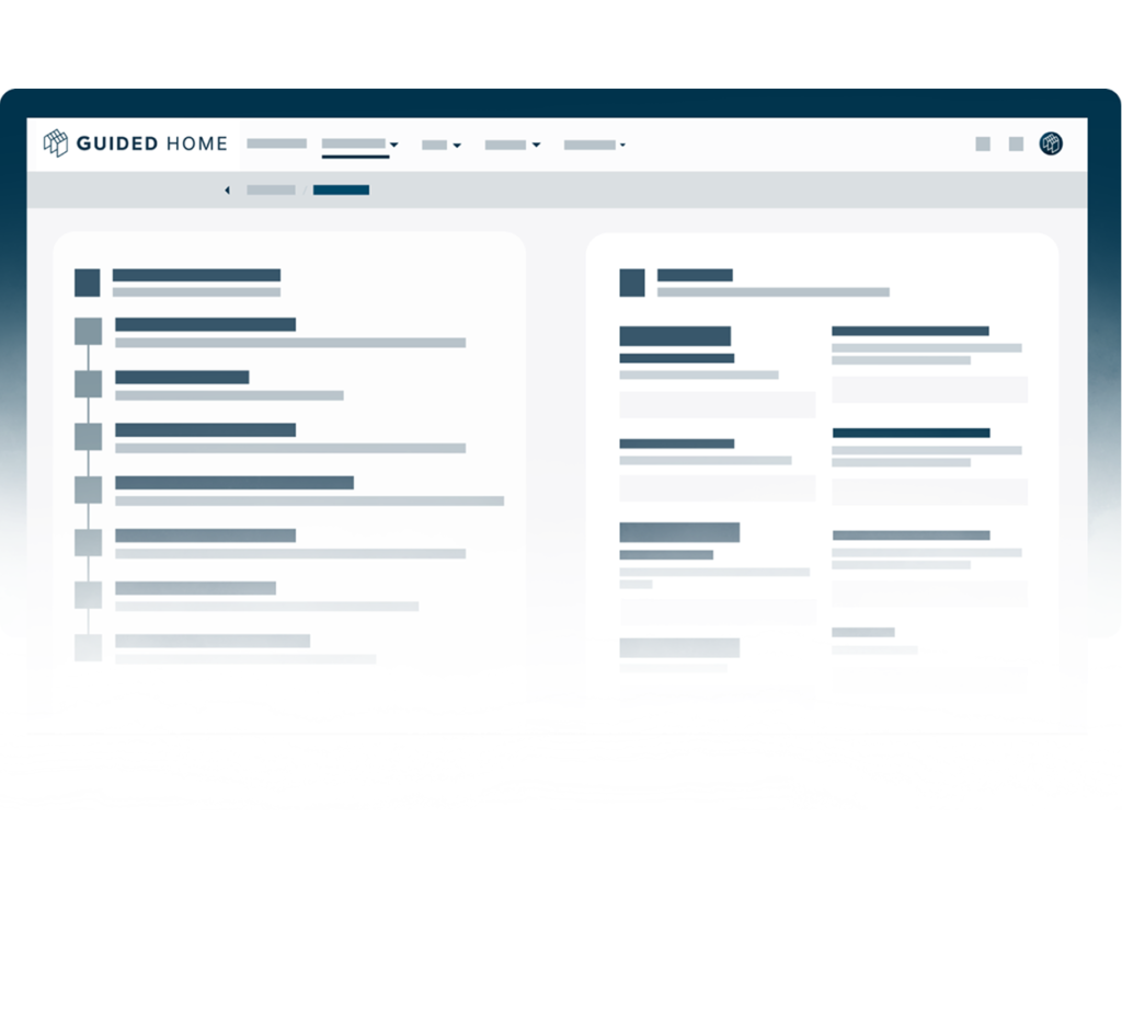 User interface with lists and sections